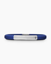 Streamline® ID Bracelet in Blue Rubber with Sterling Silver, 8mm